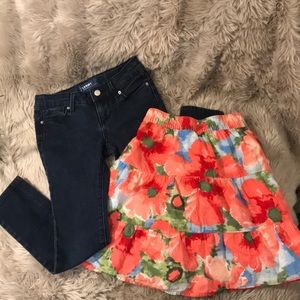 Gymboree Skirt and Old Navy Jeans. Both Size 6.